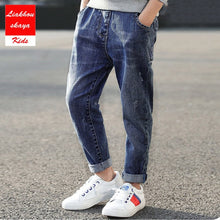 Load image into Gallery viewer, Liakhouskaya 2019 New Fashion Boys Pants Kids Jeans For Teenagers Boys Jeans Kids Cotton Casual Clothing Children Trousers 4-15y