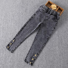 Load image into Gallery viewer, 2020 Autumn Winter Teenage Children Girls Jeans Kids Elastic Waist Cute Pants New Skinny Jeans For Girls Casual Trousers K208