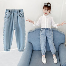 Load image into Gallery viewer, 2020 Autumn Winter Teenage Children Girls Jeans Kids Elastic Waist Cute Pants New Skinny Jeans For Girls Casual Trousers K208