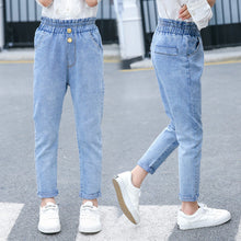 Load image into Gallery viewer, High Quality 2020 High Waist Jeans For Girls Kids Metal Buttons Jeans Retro Denim Pants For Teenagers Girl Denim Trousers 4-13T
