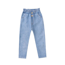 Load image into Gallery viewer, High Quality 2020 High Waist Jeans For Girls Kids Metal Buttons Jeans Retro Denim Pants For Teenagers Girl Denim Trousers 4-13T

