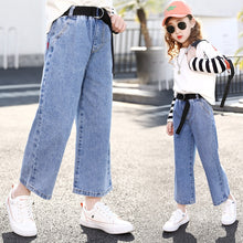 Load image into Gallery viewer, Kids Jeans Girl Wide leg pants Girls Jeans Elastic Waist Jeans For Girls Spring Autumn Casual Clothes For Girls 5 7 9 11 13
