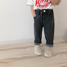 Load image into Gallery viewer, 3345 Children's One Button Jeans Fashion Boys' And Girls' Spring Pants Korean Casual Dad Pants 2020 Spring New
