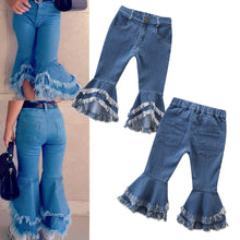 Load image into Gallery viewer, Girls Pants Europe and America Fashion Style Jeans Flared Trousers Children Toddler Baby Kids Denim Bell Bottom Boot Cut Pants
