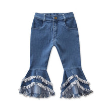 Load image into Gallery viewer, Girls Pants Europe and America Fashion Style Jeans Flared Trousers Children Toddler Baby Kids Denim Bell Bottom Boot Cut Pants
