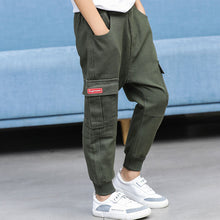 Load image into Gallery viewer, Hot Boys Pants 2020 High Quality Cotton Korean Casual Pants Children Spring Autumn Trousers Splicing Large Pockets 4-13 Years
