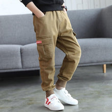 Load image into Gallery viewer, Hot Boys Pants 2020 High Quality Cotton Korean Casual Pants Children Spring Autumn Trousers Splicing Large Pockets 4-13 Years
