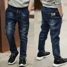 Load image into Gallery viewer, DIIMUU 5-13Y Boys Slim Straight Jeans Young Boy Casual Trousers Kids Baby Children Fashion Denim Long Pants Elastic Waist Pants
