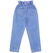 Load image into Gallery viewer, 2020 Spring And Autumn Girls High Waist Jeans Blue Slim Fit Denim Material For Girls Trousers Pants
