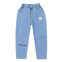 Load image into Gallery viewer, 2020 Spring And Autumn Girls High Waist Jeans Blue Slim Fit Denim Material For Girls Trousers Pants
