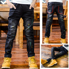 Load image into Gallery viewer, DIIMUU 6-11Y Young Boy Boys Slim Straight Jeans Casual Trousers Kids Child Fashion Denim Long Pants Autumn Winter Baby Bottoms
